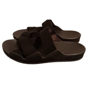 CROCS Black & Graphite Anna Slide Size W6